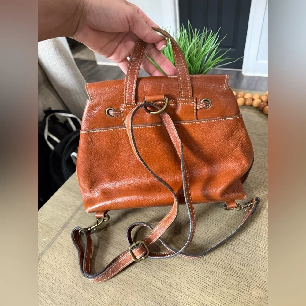 Patricia nash Brown Leather Backpack with Tassel